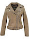 Δερμάτινο Γυναικείο Biker Jacket Ταμπά