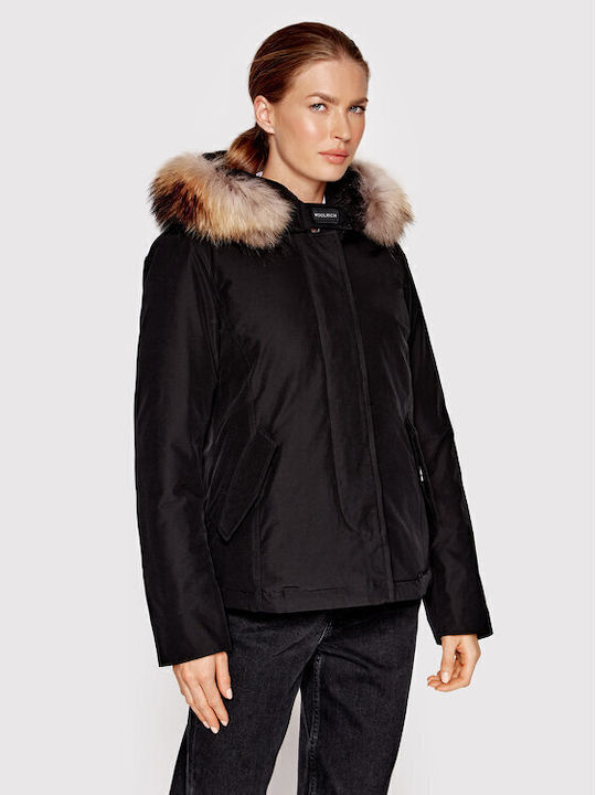 Woolrich Arctic Raccoon Jacket Parka Black