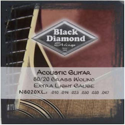Black Diamond N8020XL Set of Acoustic Guitar Strings Bronze 10 - 47