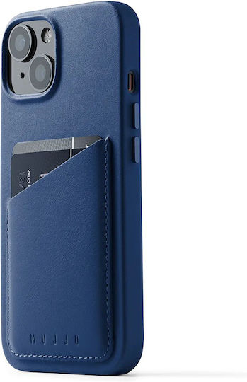 Mujjo Full Brieftasche Leder Blau (iPhone 14)