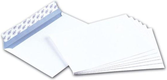 Plic Corespondență cu Autocolant 1buc 12.5x17.5cm în Alb Culoare