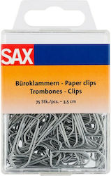 Sax Set of 75pcs Paper Clips 35mm