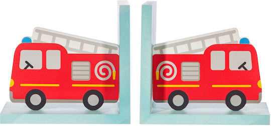 Hölzern Buchstütze in Rot Farbe 2Stück 14x9.5x30.5cm