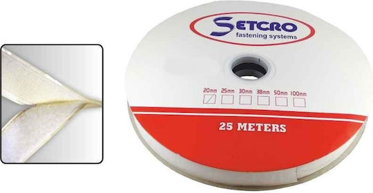 Setcro Self-Adhesive Hook & Loop Tape White 20mmx2.5m 1pcs