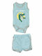 Potre Baby Bodysuit Set Sleeveless with Shorts Light Blue 2pcs