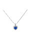 Necklace Rosette from White Gold 14K