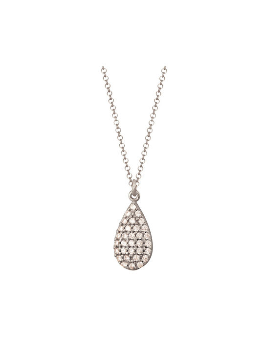 Halskette mit Design Träne aus Silber