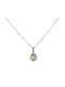 Necklace with design Tear from White gold 18k