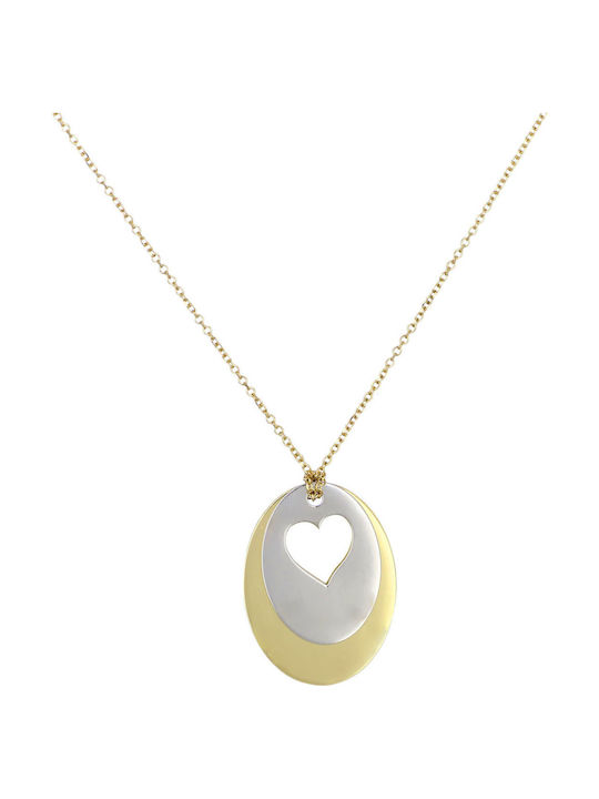 Necklace with design Heart from Gold 14K