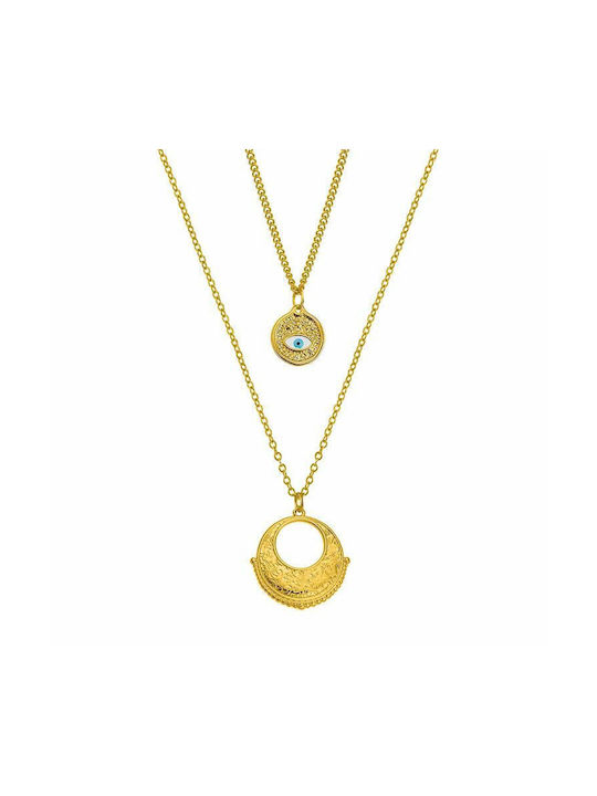 Necklace Eye from Gold Plated Steel