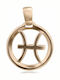Chrilia Charm Зодиакален Знак Риби от Розово Злато 14К