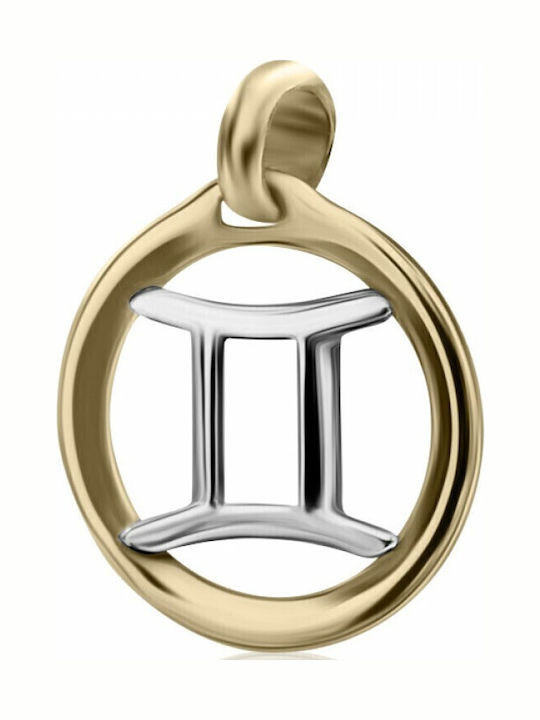 Chrilia Charm Semn Zodiacal Gemeni Din Aur Galben 14 Carate