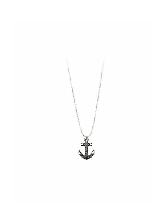 Exis Jewellery Anchor Necklace in Silver