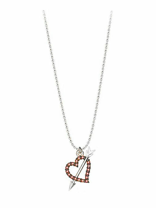 Exis Jewellery Κολιέ με σχέδιο Καρδιά από Ασήμι