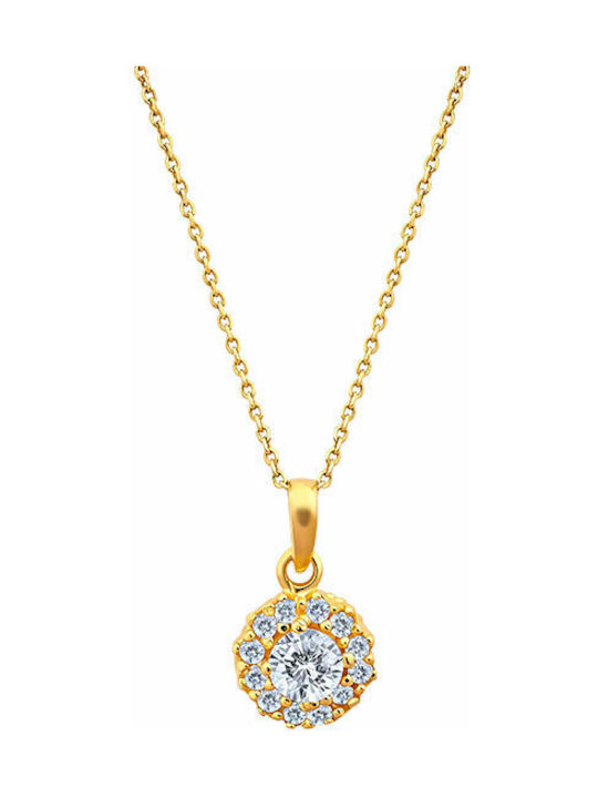 JewelStories "white Rosette" Halskette aus Vergoldet Silber mit Zirkonia