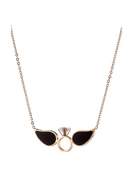 SOFI Gold Plated Steel Necklace Black