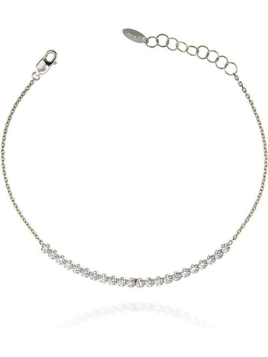 Bracelet Chain made of White Gold 14K with Zircon