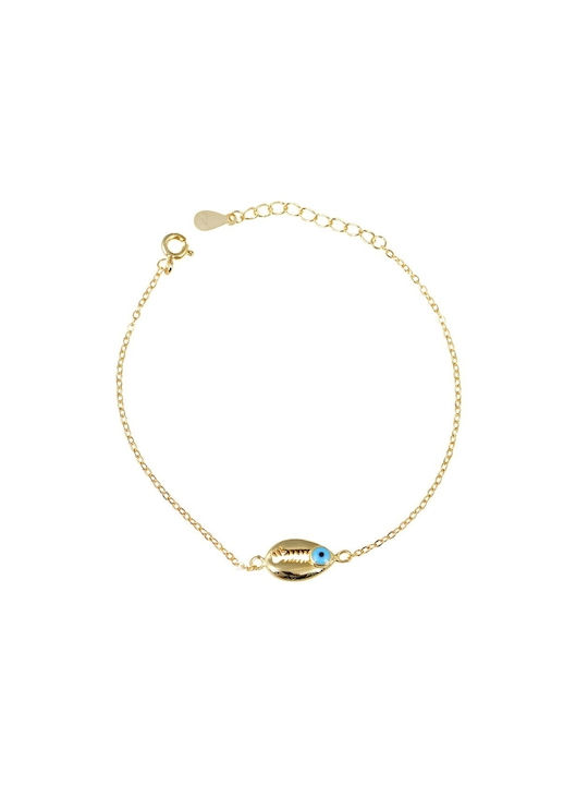 Bracelet Chain with design Eye made of Silver Gold Plated