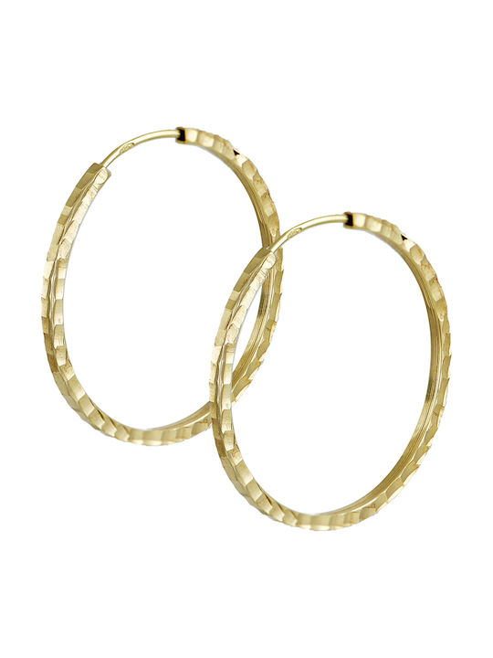 Earrings Hoops made of Gold 14K with Stones