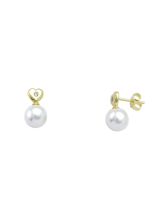 Earrings made of Silver Gold Plated with Pearls