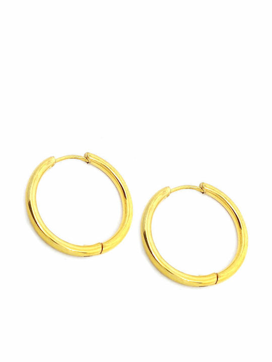 Art Earrings Hoops made of Steel Gold Plated
