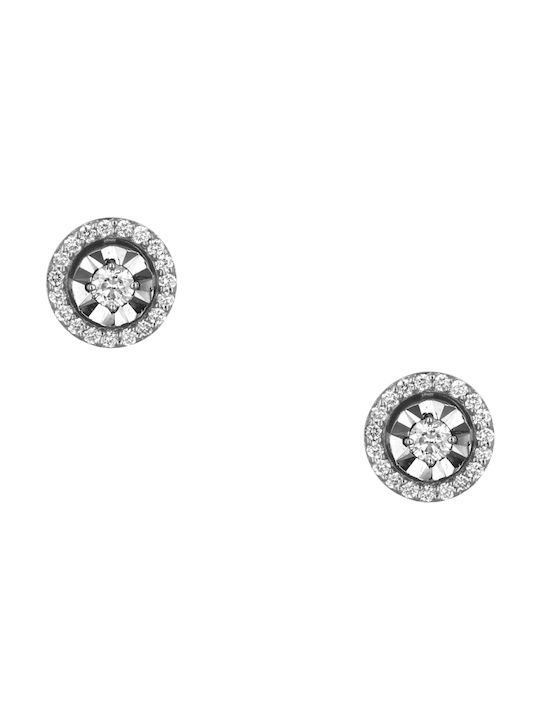 Earrings Rosette made of Platinum with Diamond