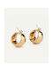 Set Earrings Hoops made of Steel Gold Plated