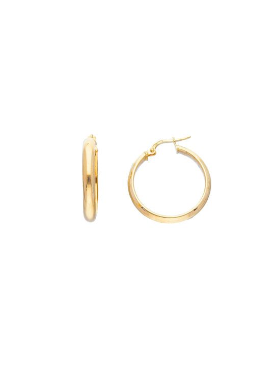 Mentzos Code Earrings Hoops made of Gold 14K