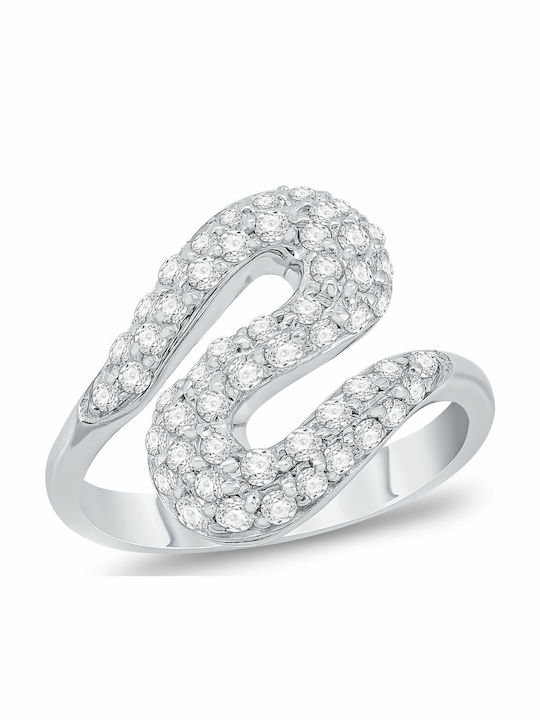 Damen Ring mit Steinen aus Weißgold 14K