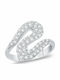 Damen Ring mit Steinen aus Weißgold 14K