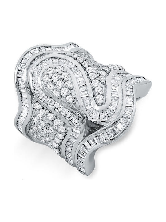 Ring with Diamond made of White gold 18K