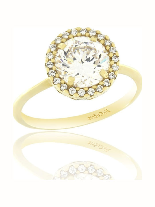 Fa Cad'oro Femeie Inel cu Zirconiu din Aur 14K