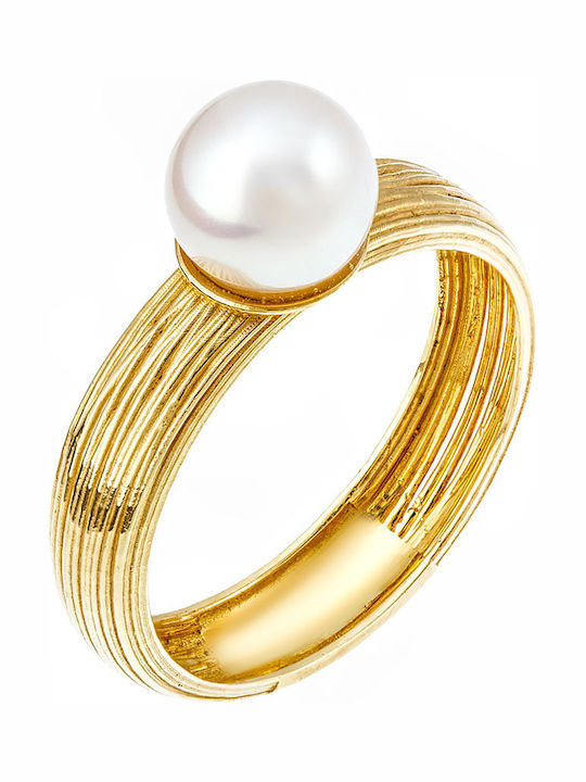 Fa Cad'oro Damen Ring mit Perlen aus Gold 14K