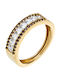 Fa Cad'oro Damen Ring Halbring mit Zirkonia aus Gold 14K
