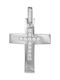 Women's White Gold Cross 14K Double Sided