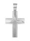 Men's White Gold Cross 14K