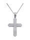 Men's White Gold Cross 18K with Chain