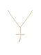 Damen Gold Kreuz 14K mit Kette