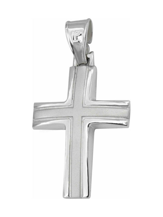 Weißgold Kreuz 14K