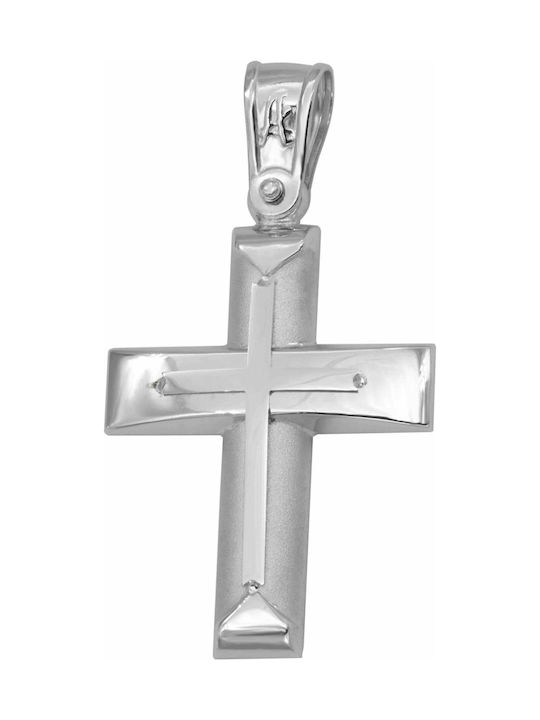 Weißgold Kreuz 14K