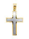 Gold Kreuz 14K Beidseitig