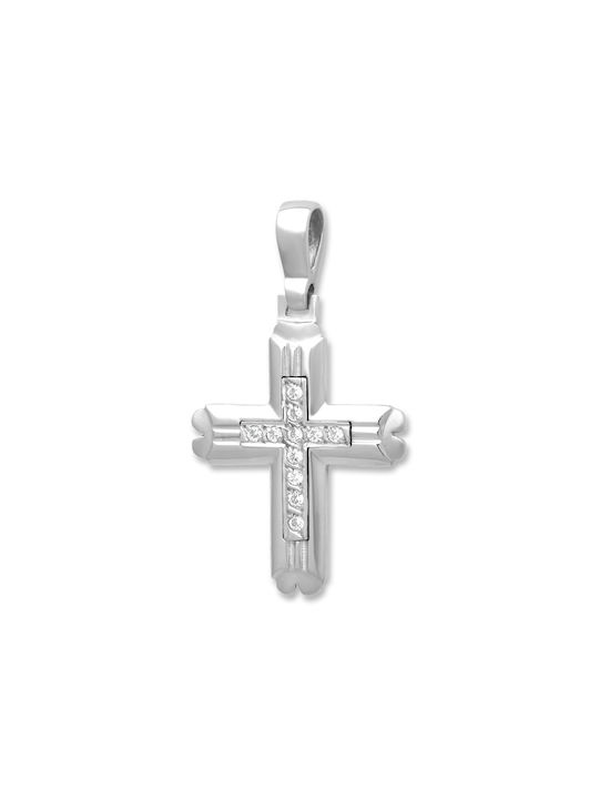 Damen Weißgold Kreuz 14K