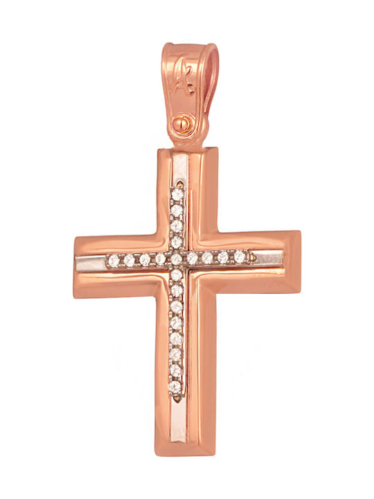 Women's Rose Gold Cross 14K