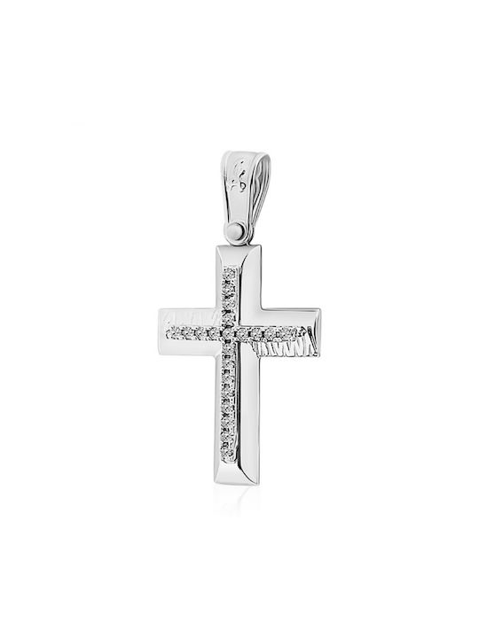 Weißgold Kreuz 14K