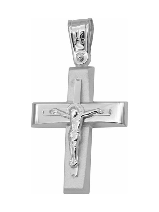 Weißgold Kreuz 14K