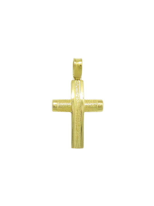 Damen Gold Kreuz 14K Beidseitig