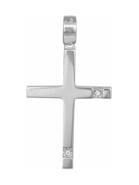 Damen Weißgold Kreuz 14K