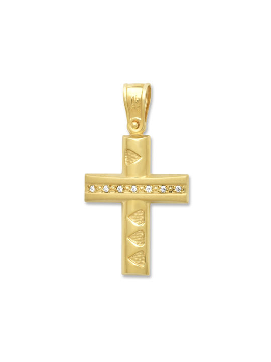 Damen Gold Kreuz 14K