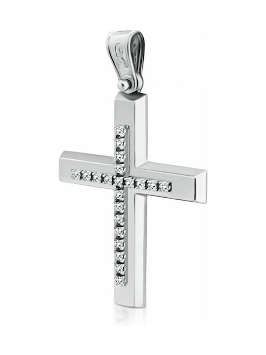 Weißgold Kreuz 14K