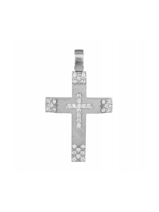 Damen Weißgold Kreuz 14K